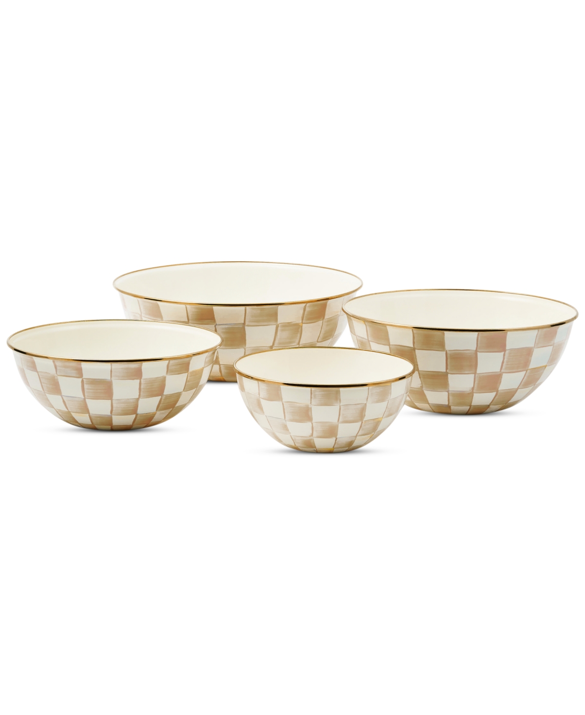 Mackenzie-childs Mocha Check Medium Everyday Bowl, 80-oz. In Mocha