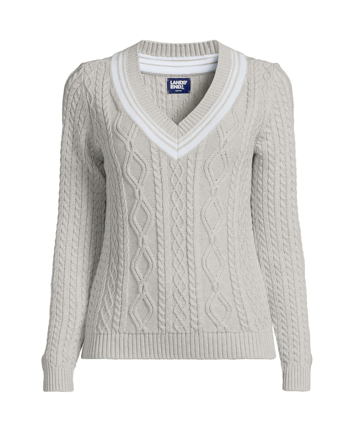 Lands' End Women's Drifter Cable V-Neck Sweater