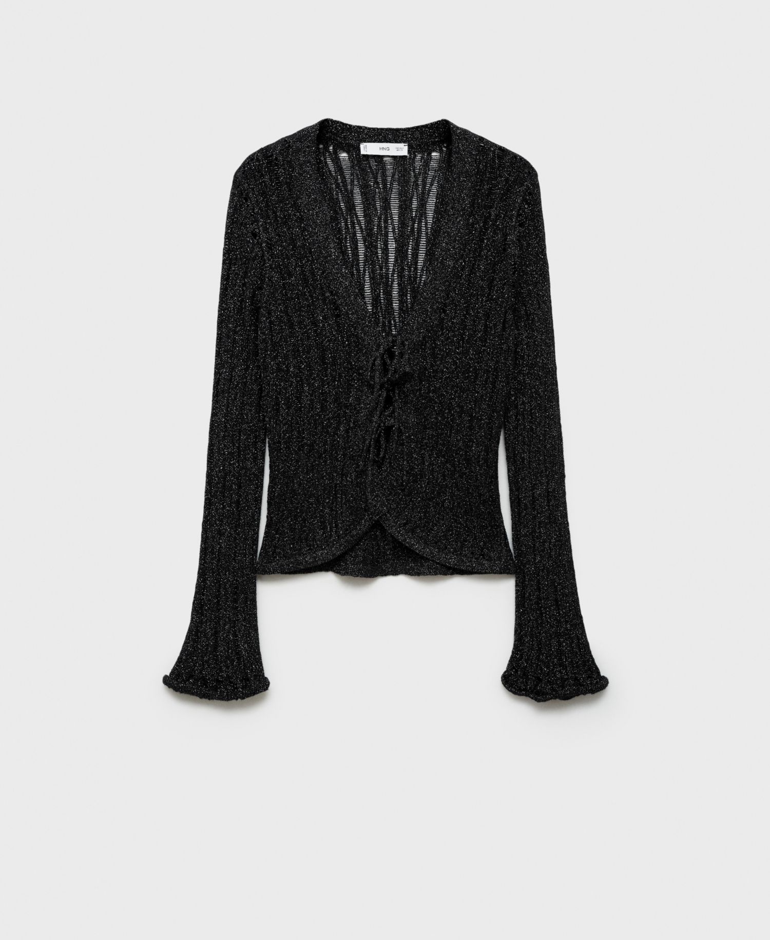 Women's Bows Detail Lurex Cardigan