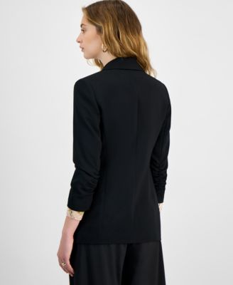 Women's Faux Double-Breasted Scrunch-Sleeve Blazer, Exclusively at Macy's