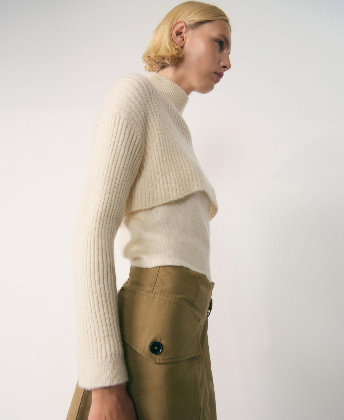Mango Women's Combined High Collar Sweater