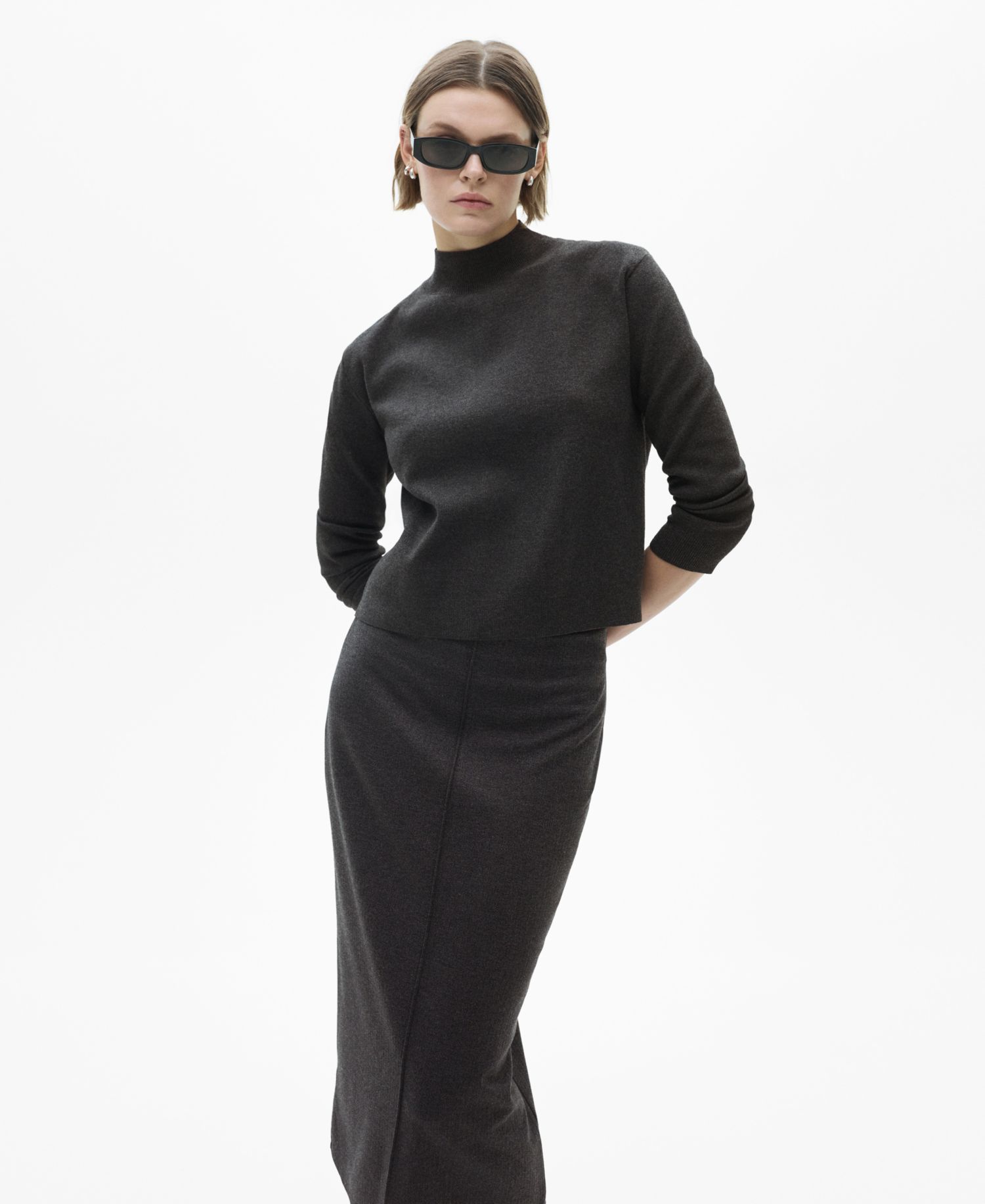 Women's Perkins-Neck Knitted Sweater