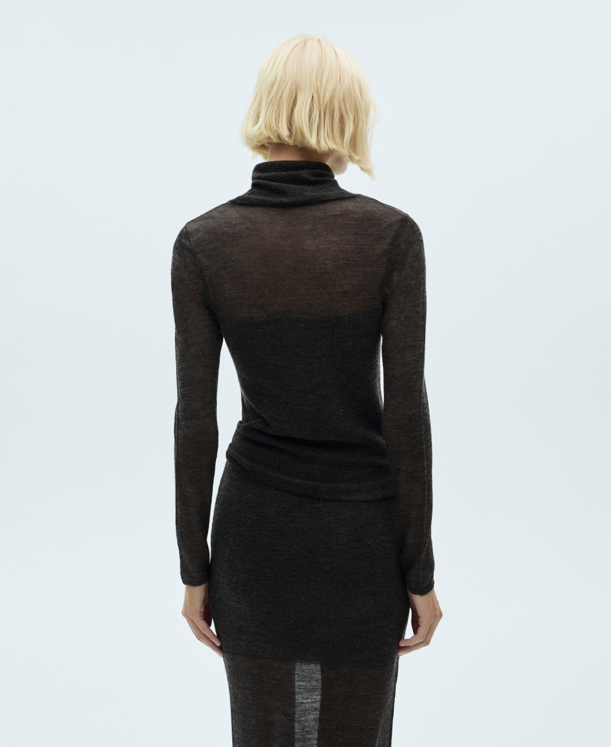Mango Women's Semi-Transparent Turtleneck Sweater