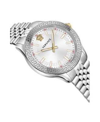 Hellenyium Silver Stainless Steel Bracelet Watch, 36mm