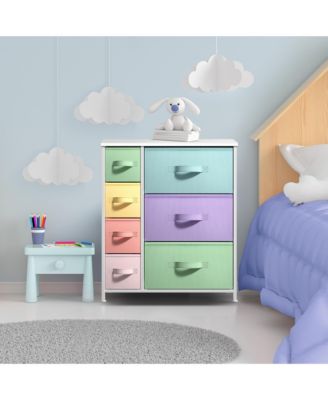 Dresser with 7 Drawers - Storage Chest Organizer with Steel Frame, Wood Top, Handles, Fabric Bins