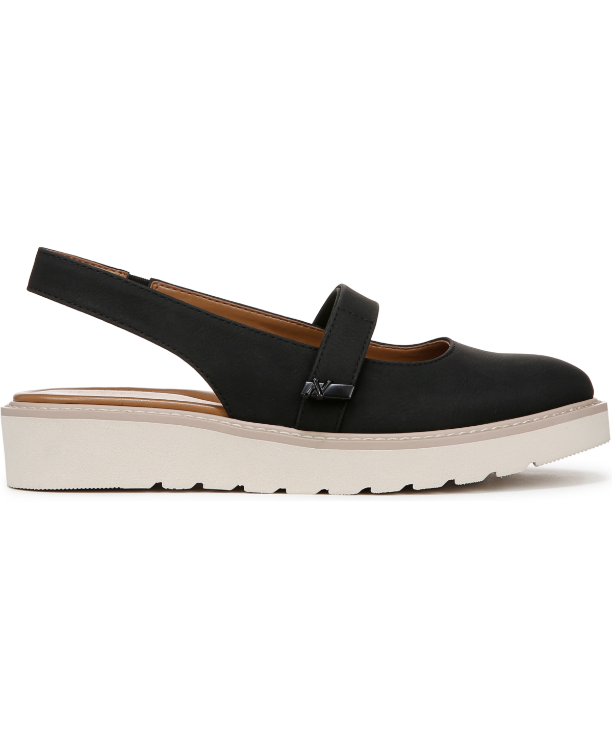 Naturalizer Women's Edison Mary Jane Platform Slingbacks In Black Faux Nubuck