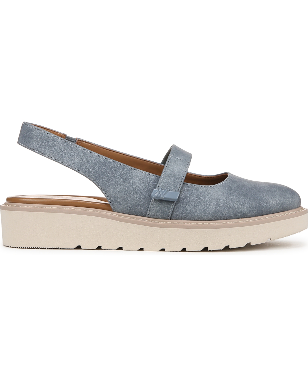 Naturalizer Women's Edison Mary Jane Platform Slingbacks In Mid Blue Faux Leather