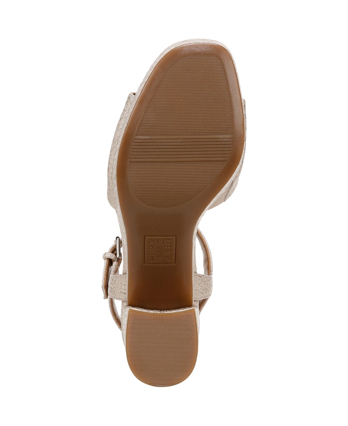 Naturalizer Lilly Block Heel Platform Sandal In Tan,gold Faux Leather
