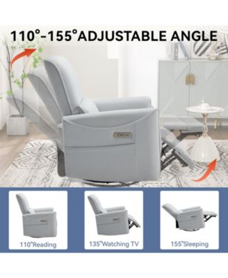 Massage Recliner - 360° Swivel & Heat Rocking Chair