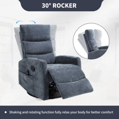 Massage Recliner - 360° Swivel & Heat Rocking Chair