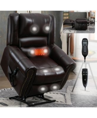 Fiber Foam And Polyester Fiber Pad Up to 350 LBS Power Lift Recliner Chair with Heat Massage and USB Ports