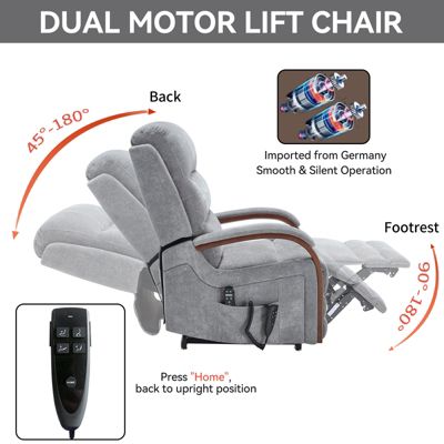 Power Lift Recliner Chair - Dual Motor with Heat Massage