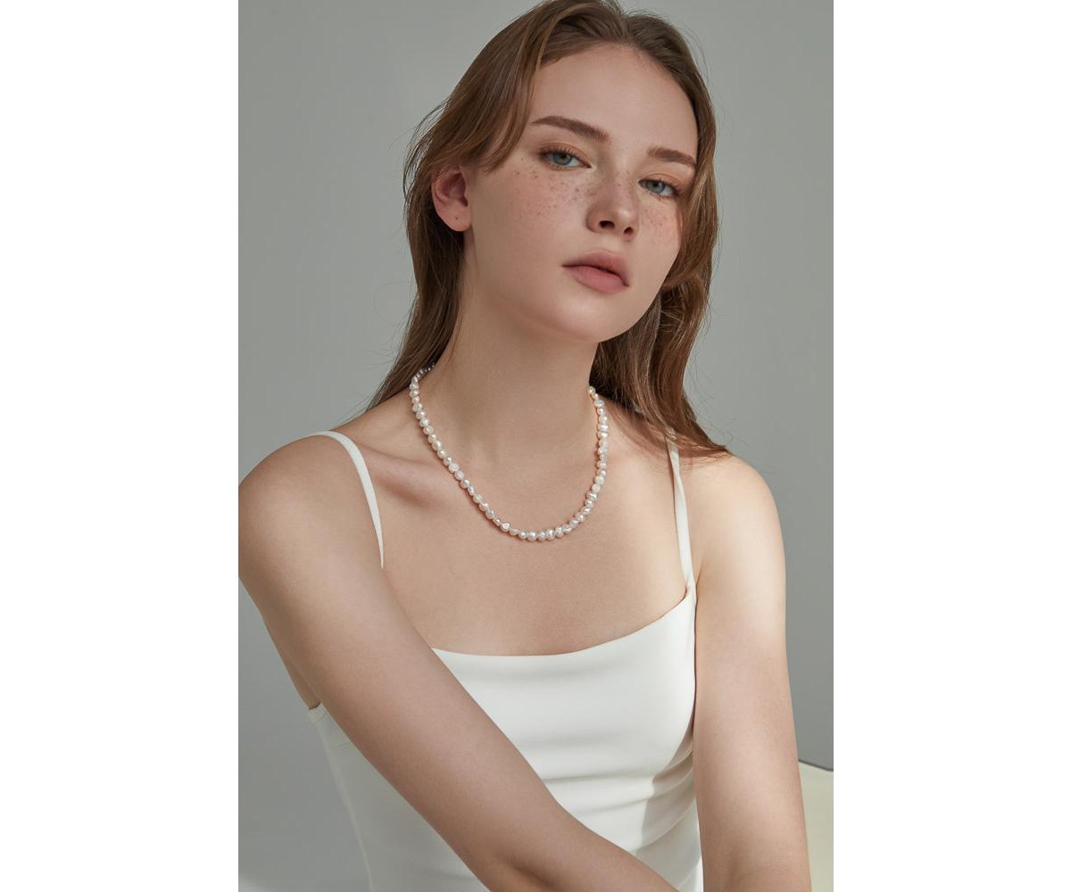 Joey Baby 18K Silver Plated Freshwaters -Jackie Necklace & Jackie Earrings Set For Women