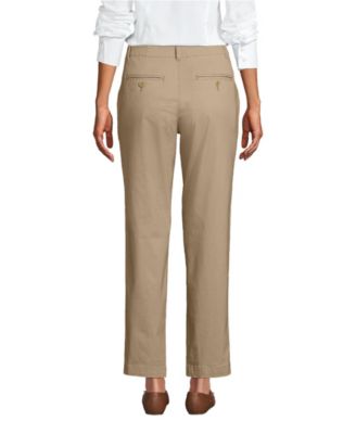 Women's Mid Rise Classic Straight Leg Chino Ankle Pants