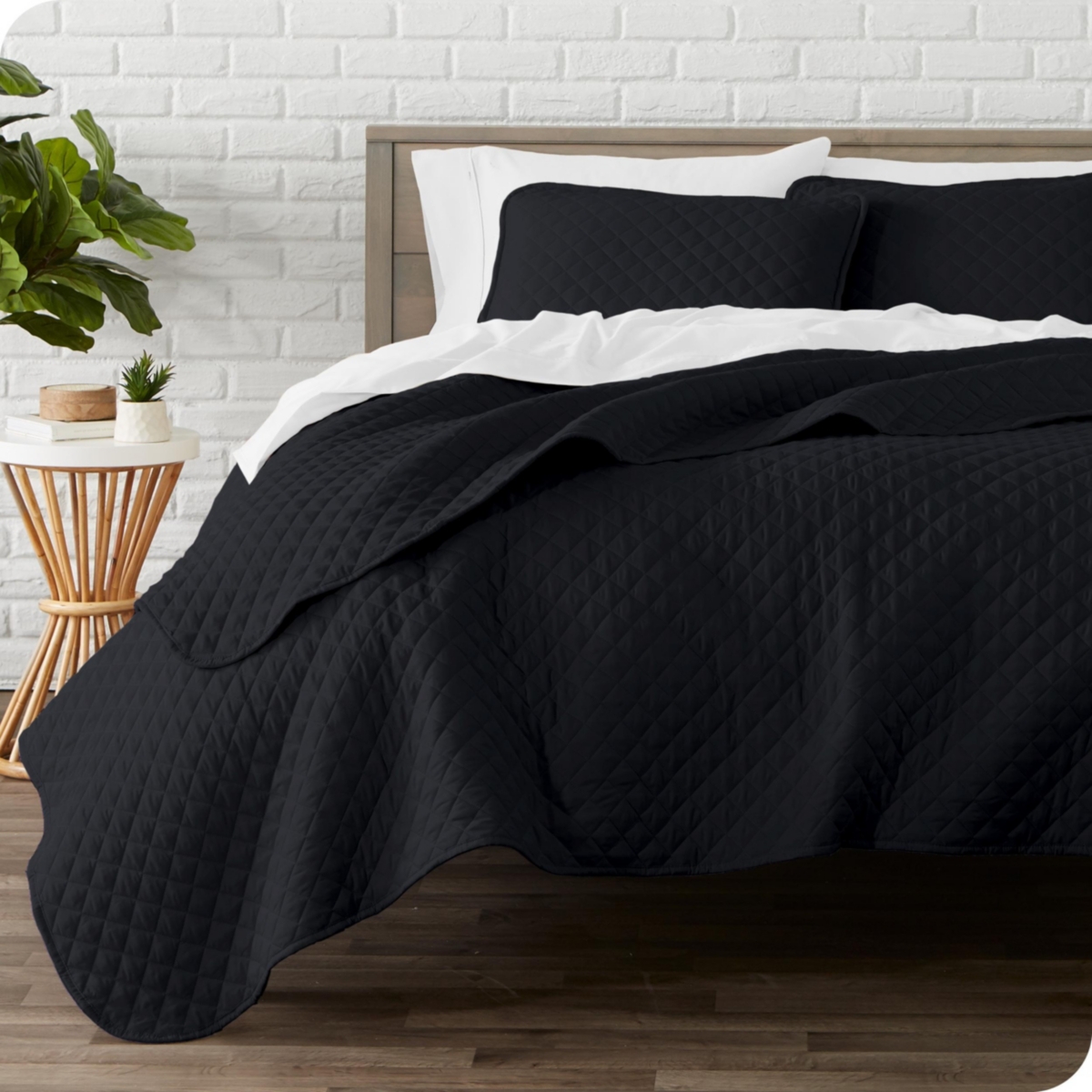 Bare Home Ultra-soft Diamond Stitched Coverlet Set