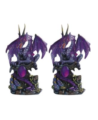 FC Design "2-PC Gift Set" 6"H Purple Dragon with Gem Figurine Statue ...