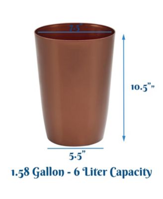 Small Trash Can with Open Top for Compact and Tight Spaces – 1.58 Gallon Capacity