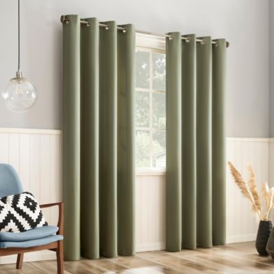 Brandon Magnetic Closure Room Darkening Grommet Curtain Panel Pair