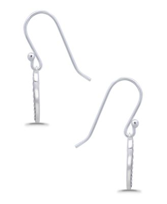 Oxidized Beaded Open-Heart Fishhook Earrings