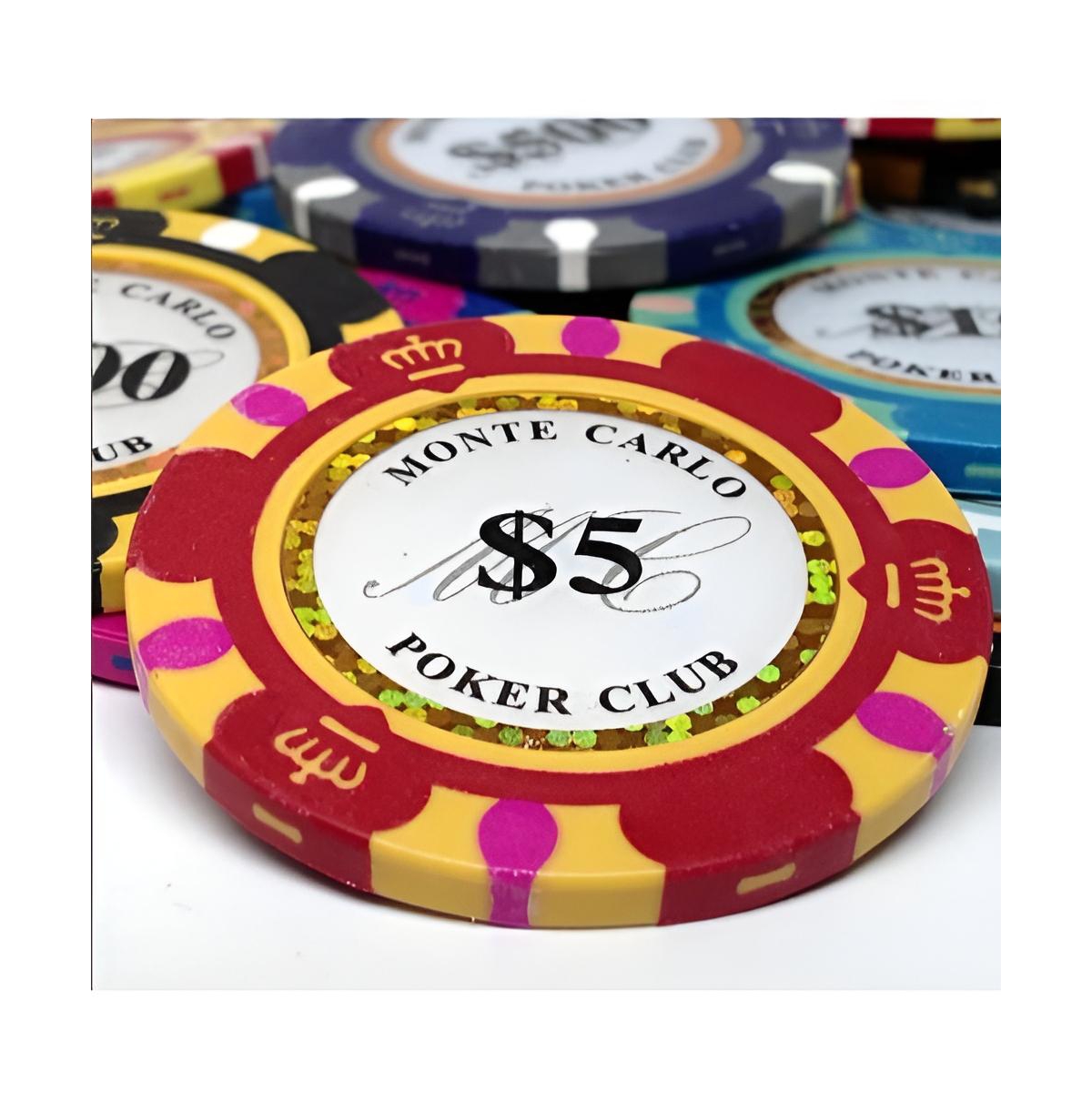 Slickblue Holo Inlay Poker Chips (25-Pack) – Premium Casino-Style Poker Chips for Tournaments and Home Games - Yellow