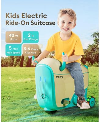 GNU 40W Electric Trolley Suitcase Inspired Electric Ride-On Luggage for Kids ,A Fun & Practical Travel Buddy Ages 3-6-up to 5 Miles 5MPH