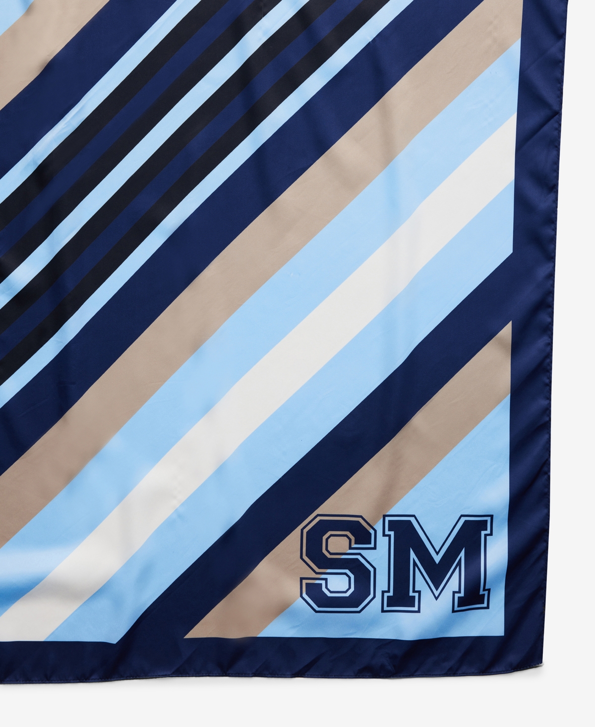 Steve Madden Varsity Crew Pattern Matte Square Scarf In Blue