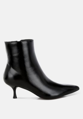 Womens Thymus Snake Print Kitten Heel Boots