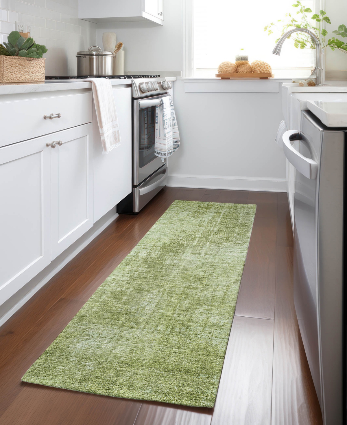 Addison Chantille Acn796 2'3''x7'6'' Runner Area Rug In Sage