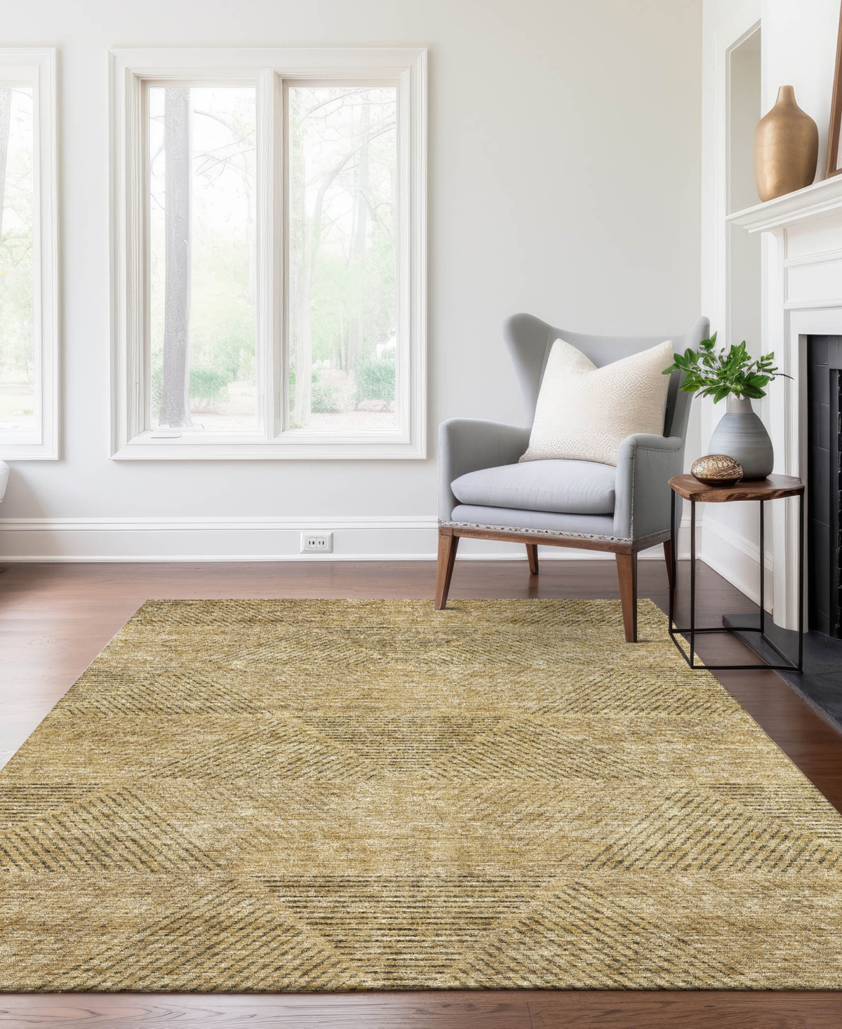 Addison Chantille Acn777 5'x7'6'' Area Rug In Wheat