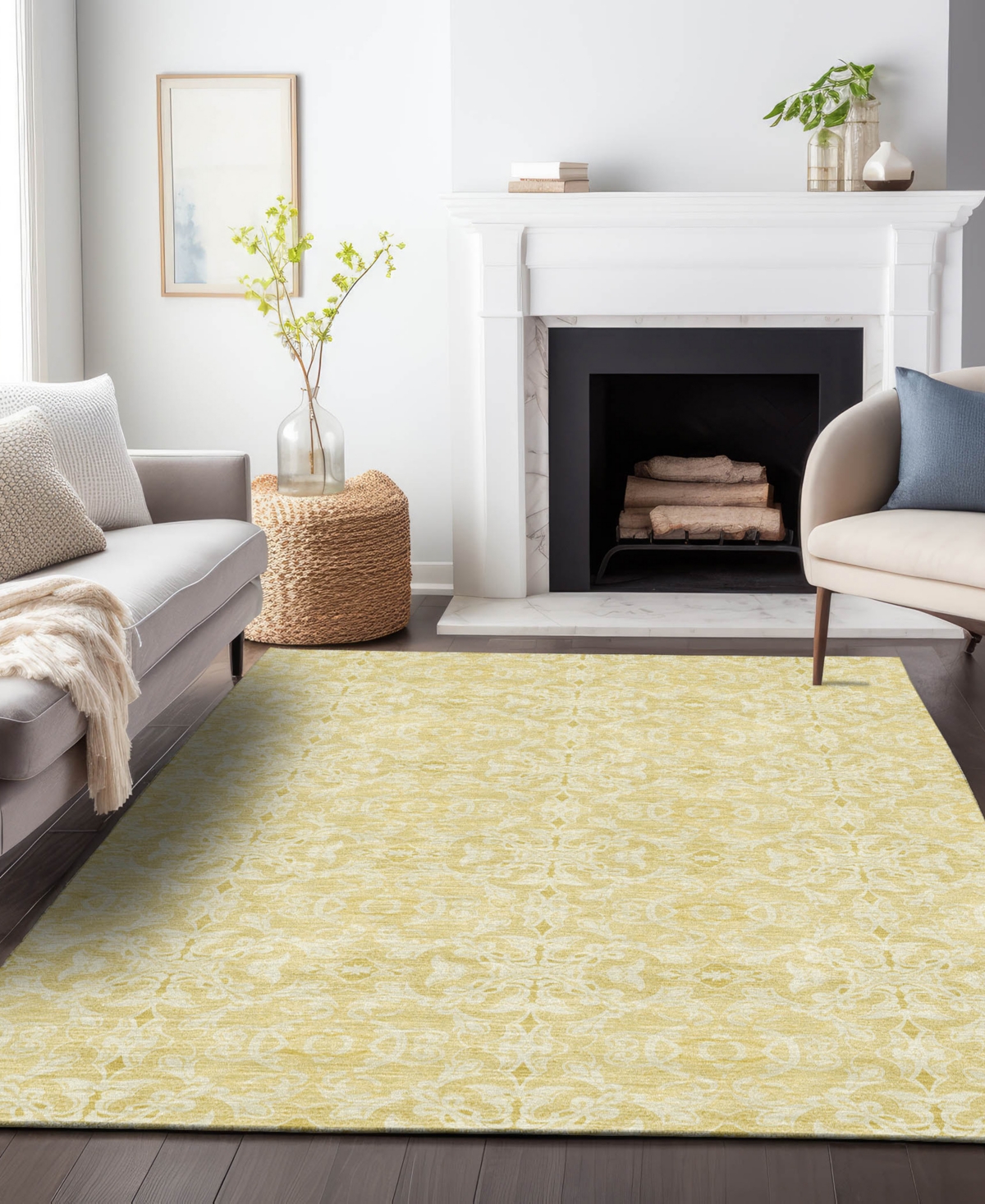 Addison Chantille Acn784 5'x7'6'' Area Rug In Gold