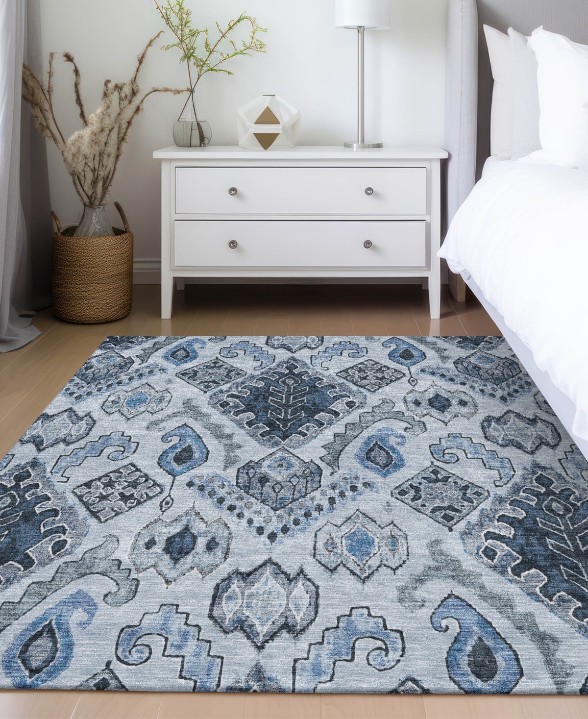 Shop Addison Chantille Machine Washable Acn775 9'x12' Area Rug In Blue