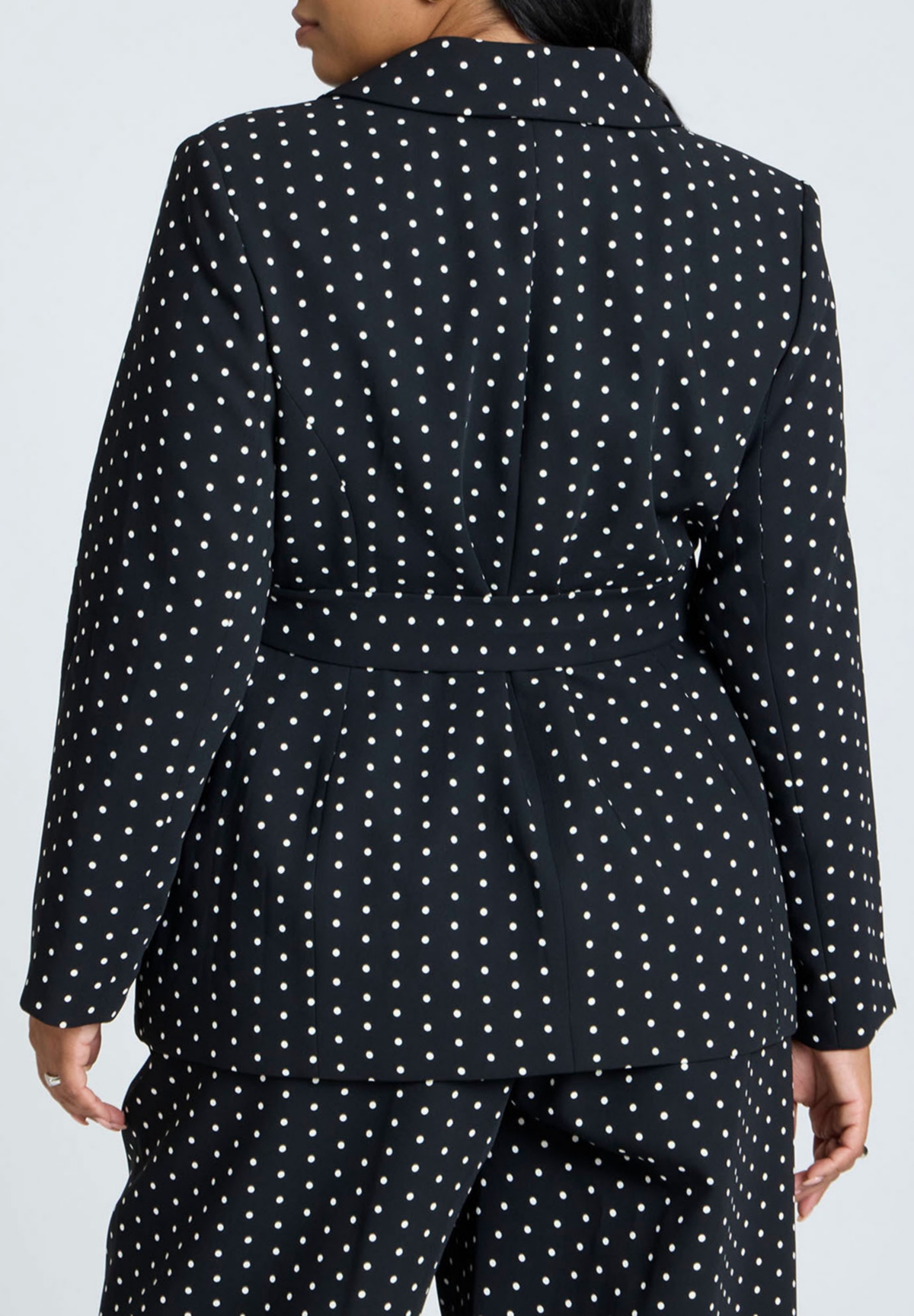 Eloquii Plus Size Tie Waist Printed Blazer