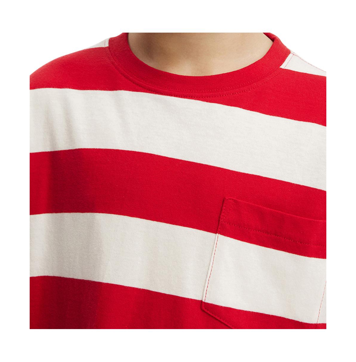 Cotton On Boys Little/Big The Essential Long Sleeve Tee -varsity red stripe