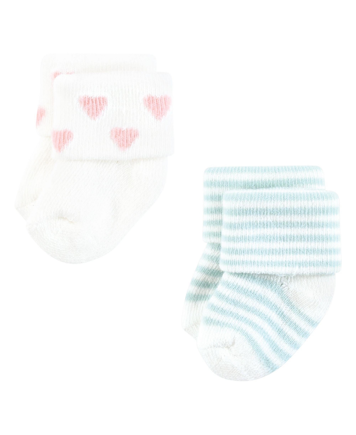 Hudson Baby Baby Girls Hudson Cotton Rich Newborn and Terry Socks Love, 0-6 Months