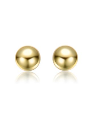 14k Gold Plated Round Ball Stud Earrings