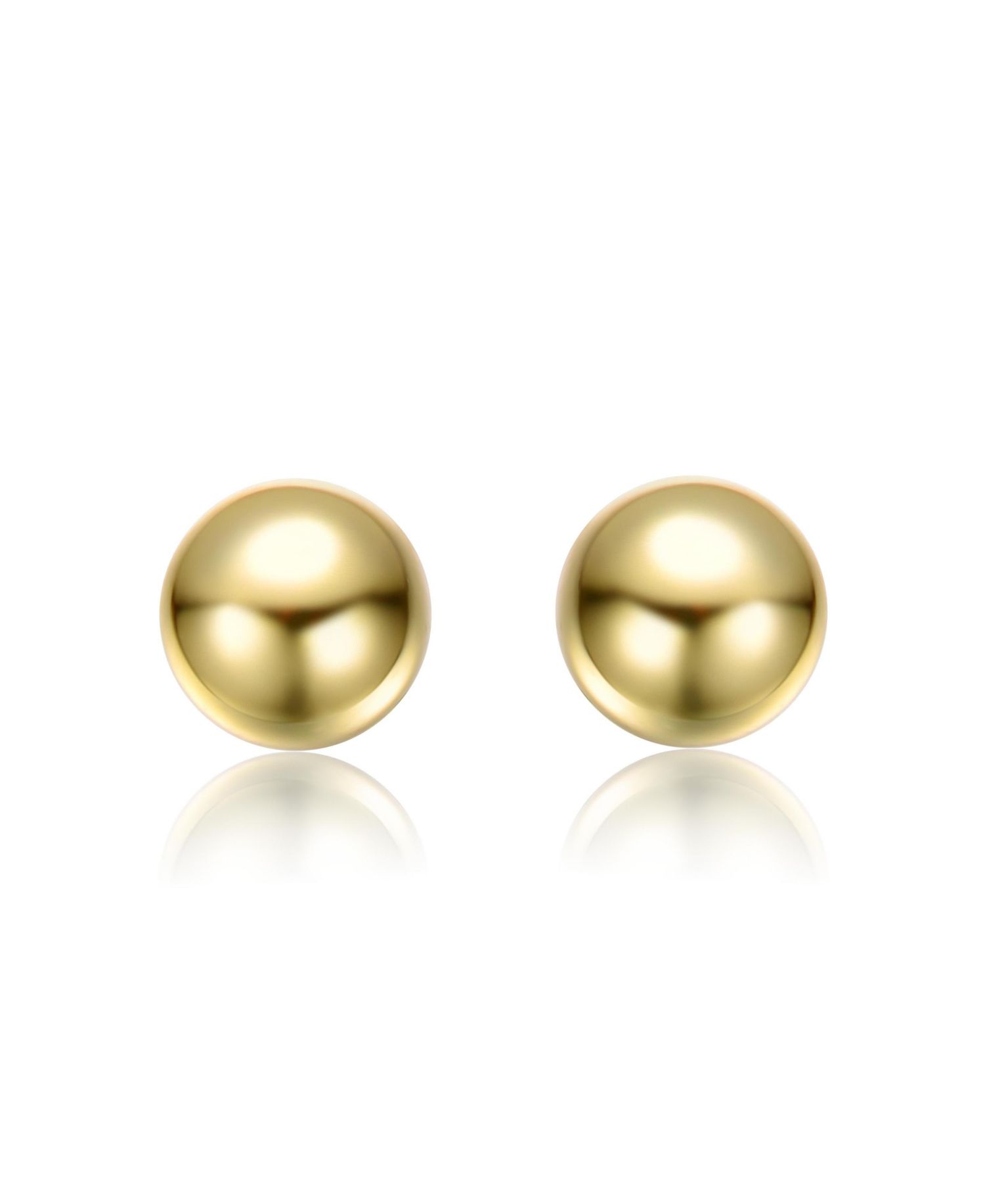 14k Gold Plated Round Ball Stud Earrings
