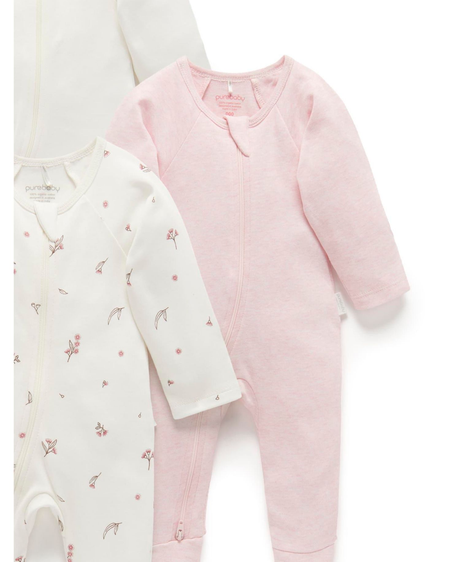 Baby Girls Zip Coverall 4 Pack