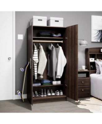 Bedroom Closet Armoire – Stylish Wardrobe Cabinet with Interior Rod & Compartments for Functional Organization