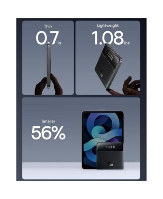 Laptop Power Bank, 20000mAh 100W Fast Charging Portable Charger with Digital Display, Blade HD Slim Battery Pack for Laptop, Black