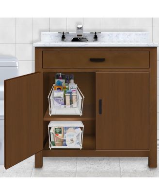 2-Tier Sliding Mesh Basket Drawers - White