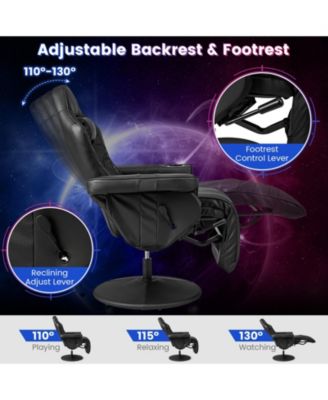 Massage Video Gaming Recliner Chair with Adjustable Height