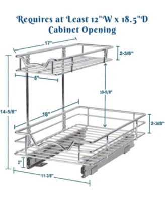 2 Tiers Under the Sink Organizer and Storage Pull Out 11 x 18 In