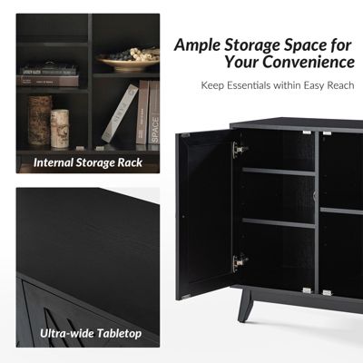 Tobias Midcentury 30"Tall 2 Door Accent Cabinet with Solid Wood Legs