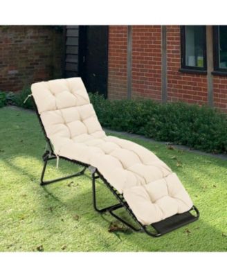GOUUN Outdoor Lounge Chaise Cushion with String Ties for Garden Poolside