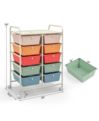 10-Drawer Rolling Storage Cart