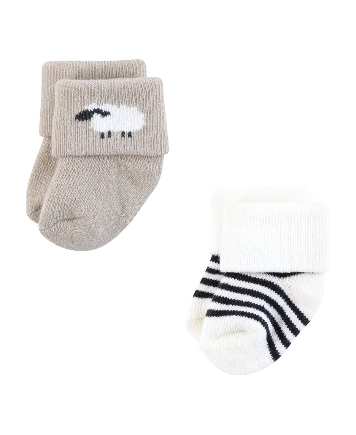 Hudson Baby Baby Boys Hudson Unisex Cotton Rich Newborn and Terry Socks, Months - Taupe sheep