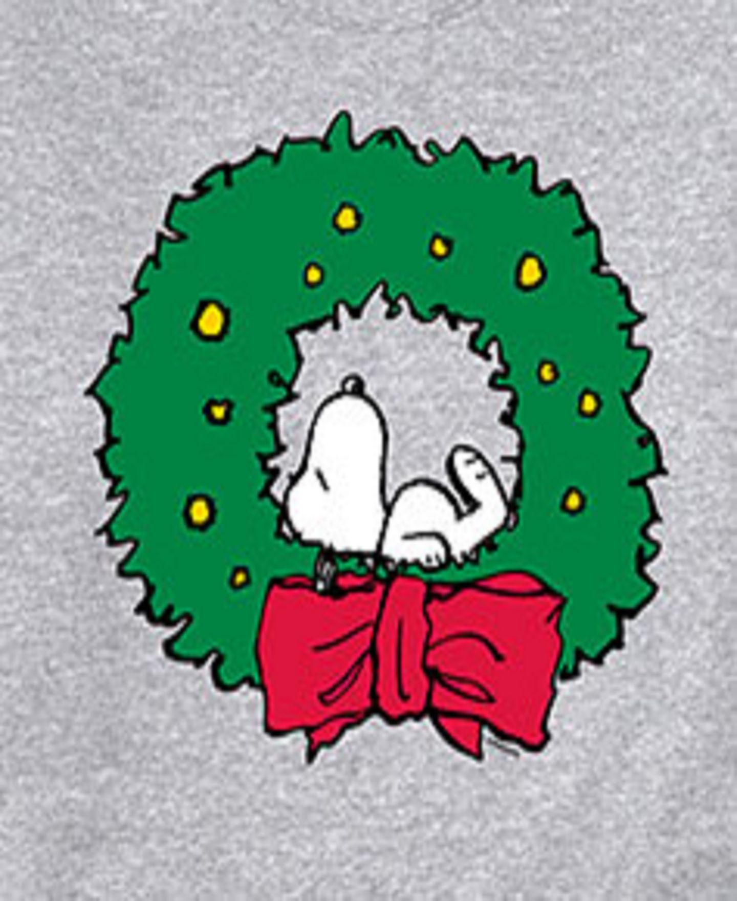 Мужской топ AIRWAVES Peanuts Snoopy Wreath Long Sleeve Fleece, цвет: Серый — фото 3