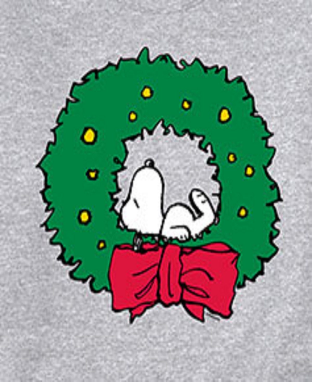 Airwaves Men's Peanuts Snoopy Wreath Long Sleeve Fleece In Gray