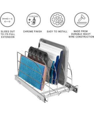 bakeware Pull Out Organizer for Cookie Sheet, Cutting Board, Bakeware, and Tray 12.5 x 21 In