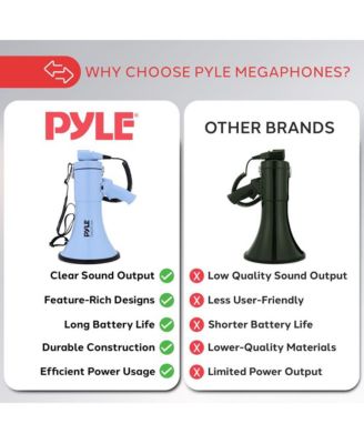 50-Watt Portable Megaphone with Siren, MP3 Input, Automatic Siren, Shoulder Strap, Lightweight